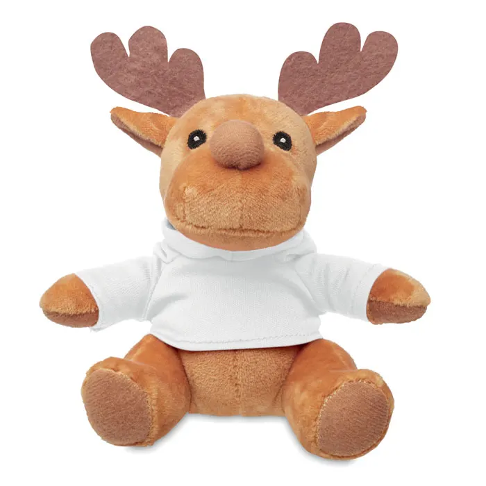 Rudolph – Plush reindeer with hoodie — White