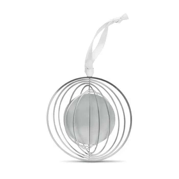 Buno – Circle decoration with ribbon — Silver