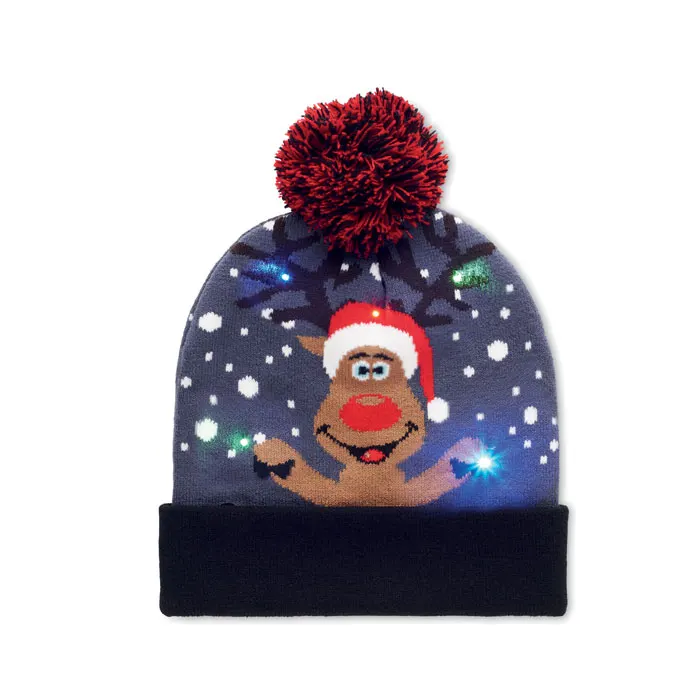 Shimas Light – Christmas knitted beanie LED — Blue