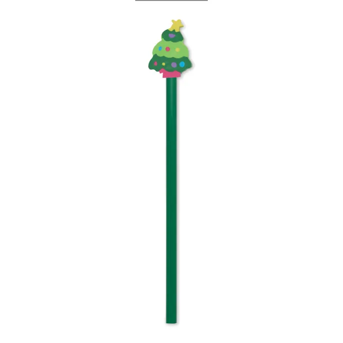 Claus – Christmas pencil with eraser — Green