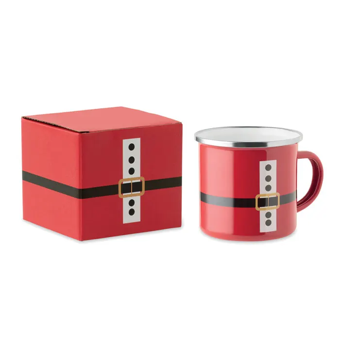 Santamel – Santa enamel vintage mug 300ml — Red