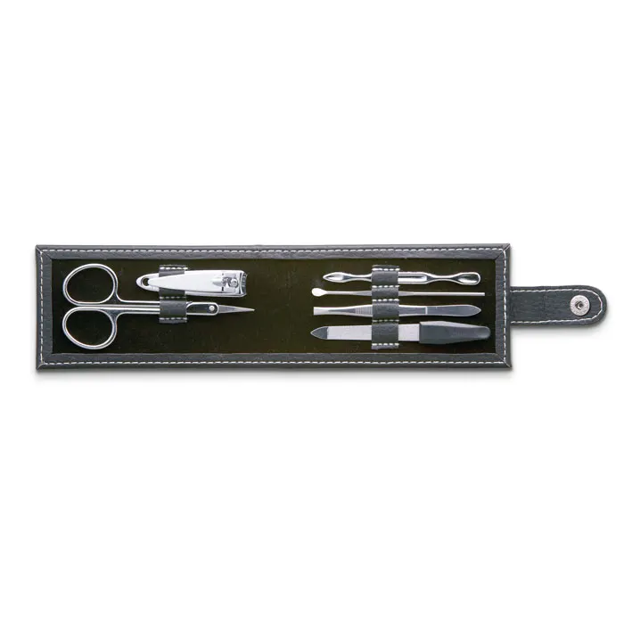 Nailkit – 6-tool manicure set in pouch — Black