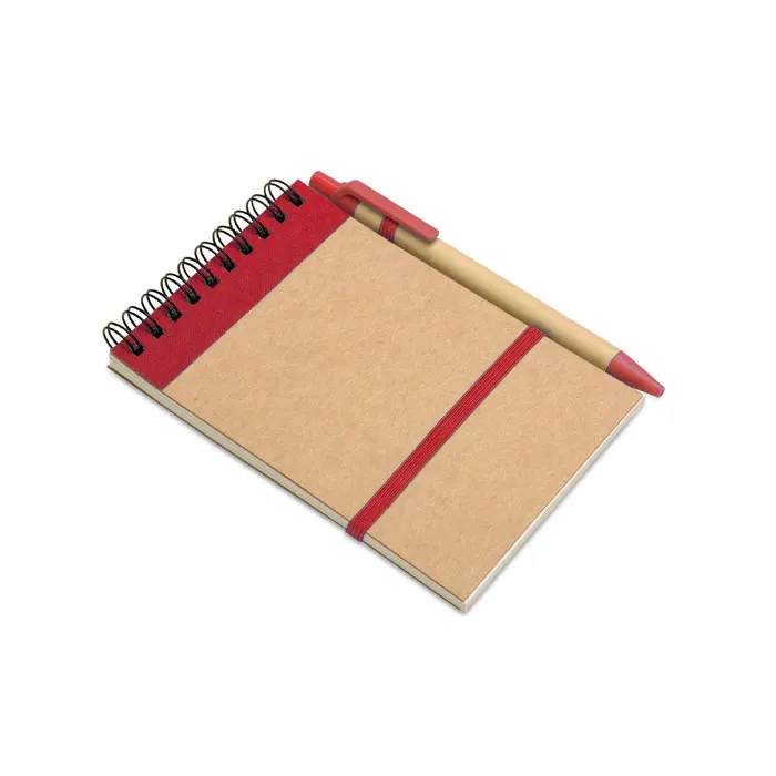 Sonora – A6 recycled notepad with pen — Red