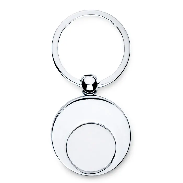 Euring – Metal key ring with token — Shiny Silver