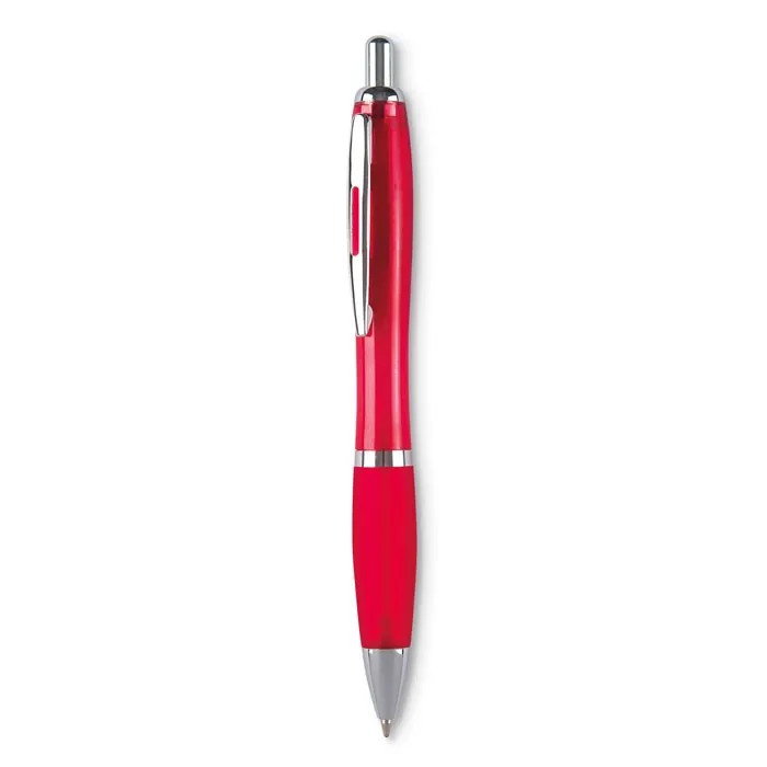 Riocolour – Push button ball pen — Transparent Red