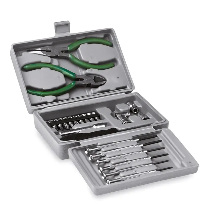 Guillaume – Foldable 25 piece tool set — Silver