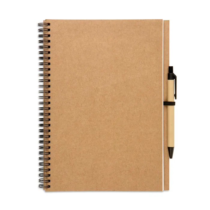 Bloquero Plus – Recycled notebook with pen — Beige