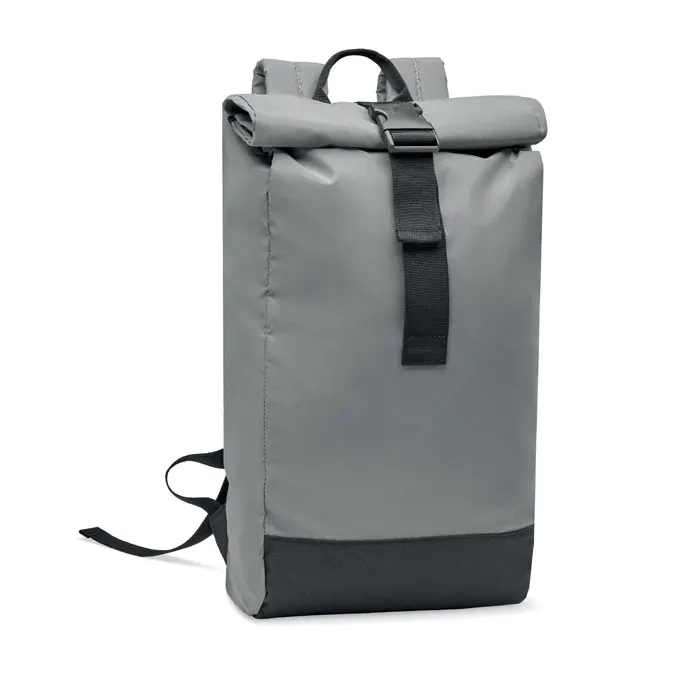 Bright Rollpack – Reflective Rolltop backpack — Matt Silver