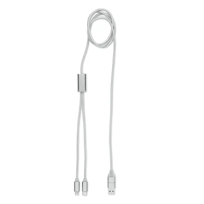 Cablong – 2 in 1 long charging cable — Silver