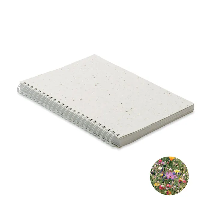 Seed Ring – A5 seed paper cover notebook — White