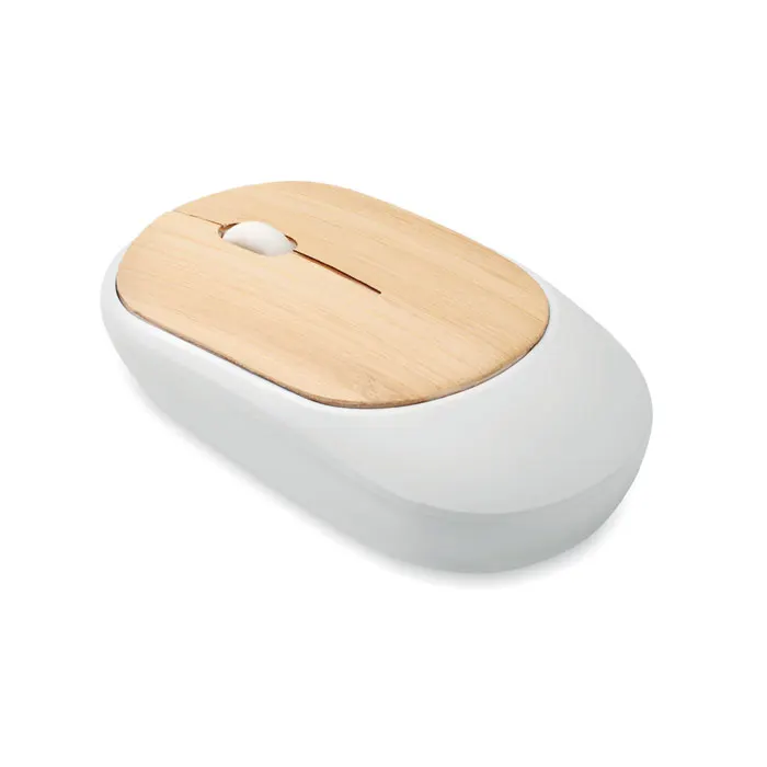 Curvy Bam – Wireless mouse in bamboo — White