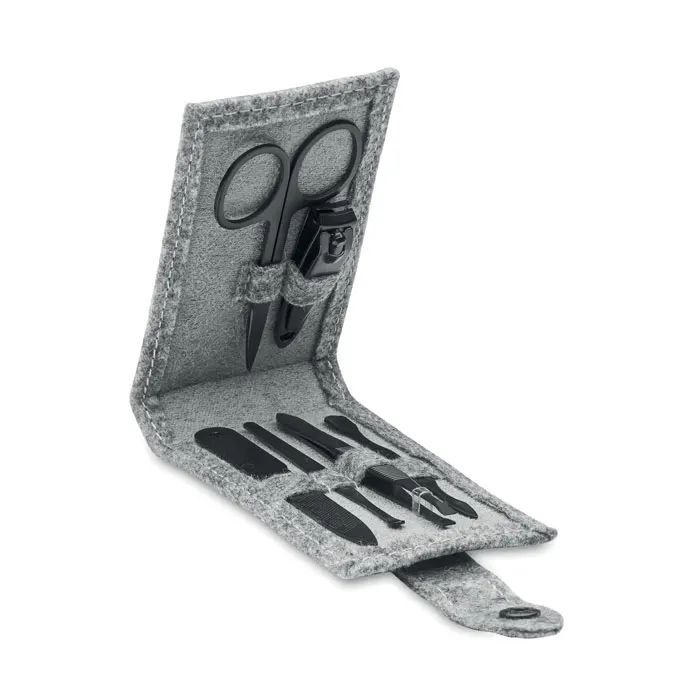 Nailkit Felt – RPET felt 6 piece manicure set — Grey
