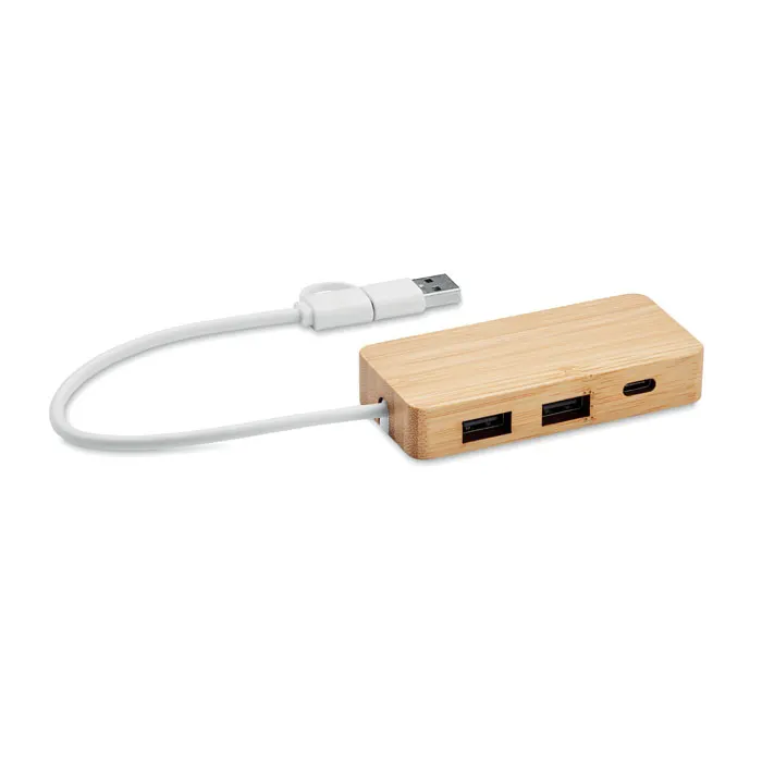 Hubbam – Bamboo USB 3 ports hub — Wood