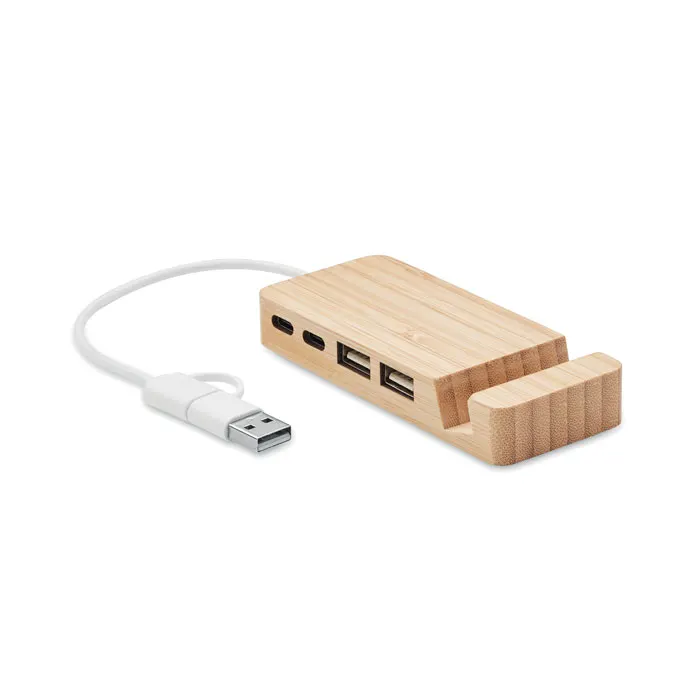 Hubstand – Bamboo USB 4 ports hub — Wood
