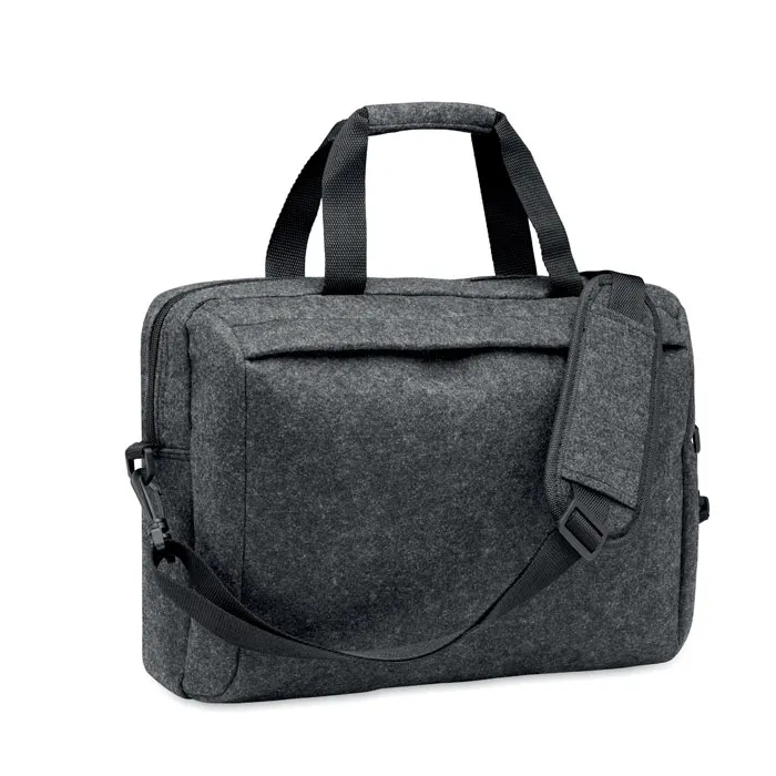 Plana – 15 inch RPET felt laptop bag — Stone Grey