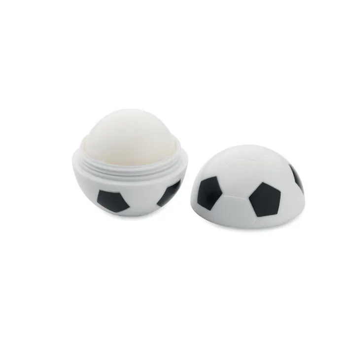 Lip balm in footBall shape — White/Black