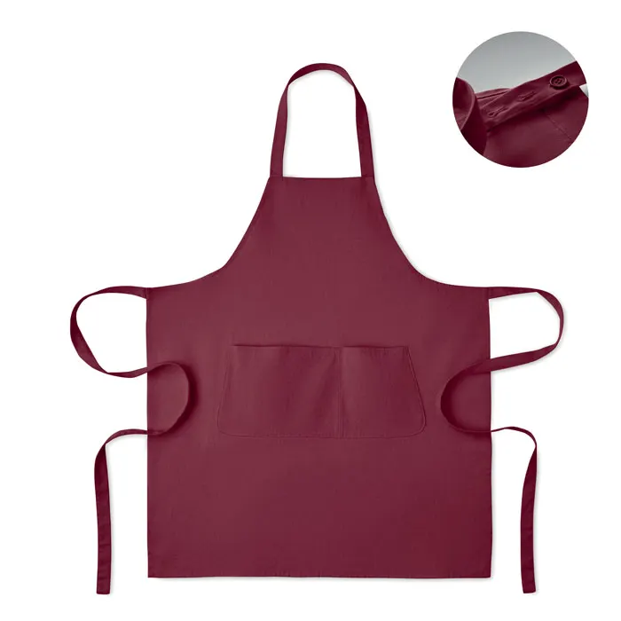 Gamma – Organic cotton apron 240 gr/m² — Burgundy