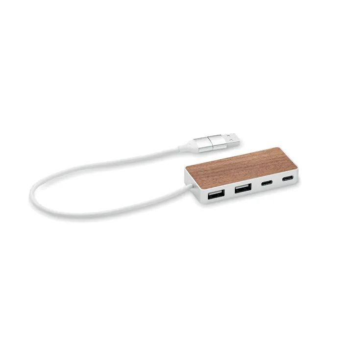 Ubah – USB hub 4 ports 27,5 cm — Wood