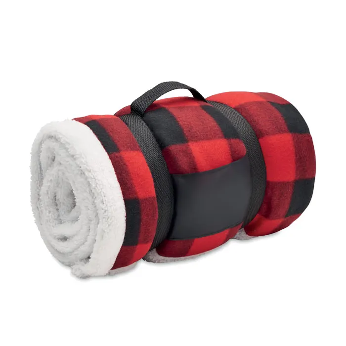Shermatt – RPET sherpa fleece blanket — Red