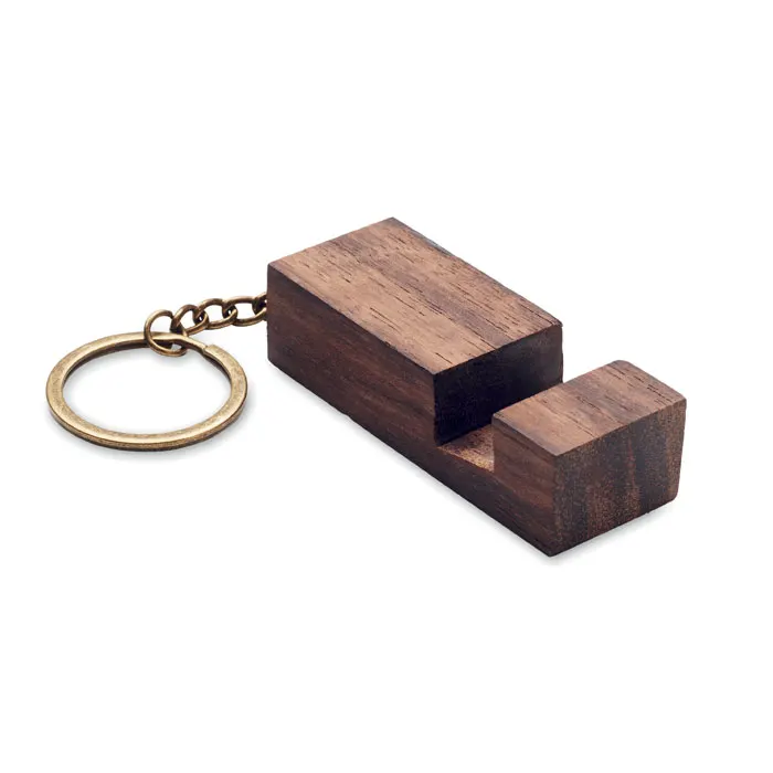 Code – Key ring with phone stand — Wood