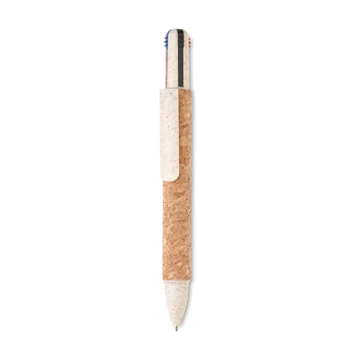 Arbocho – Cork 4-colour ink ball pen — Beige