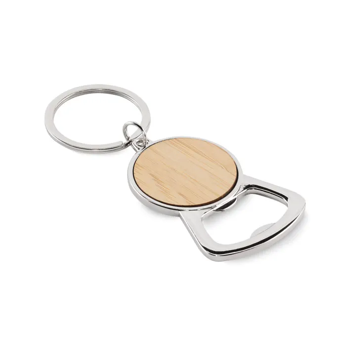 Keypop – Recycled aluminium key ring — Wood