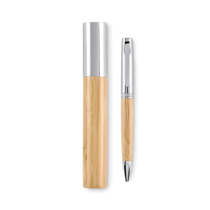 Siden – Metal twist ball pen in tube — Wood