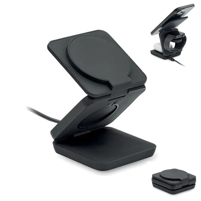 Netica – 3in1 foldable charging station — Black