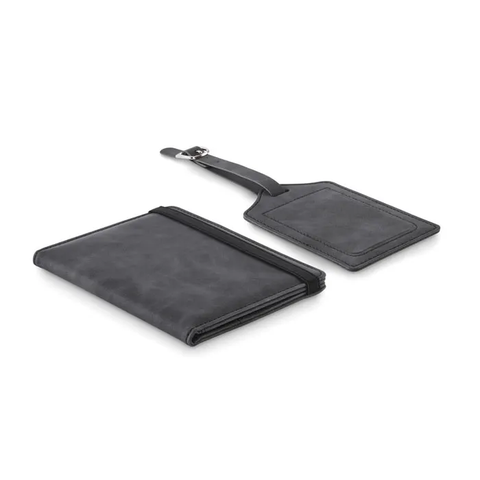 Jettag – Passport and luggage tag set — Stone Grey