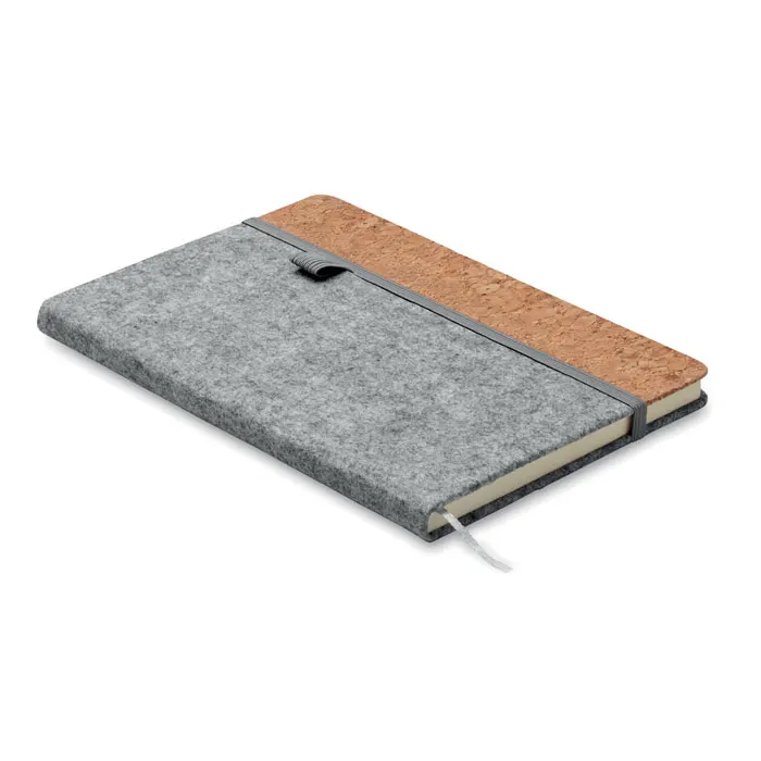 Corkbook – A5 RPET cork notebook — Grey