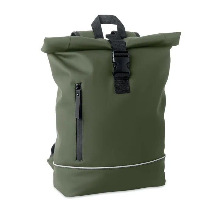 Laptosa – Laptop 15" roll top PU backpack — Dark Green