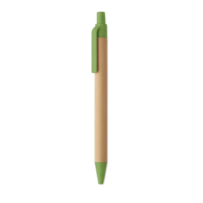 Itea Colour – Push button ball pen in bamboo — Green