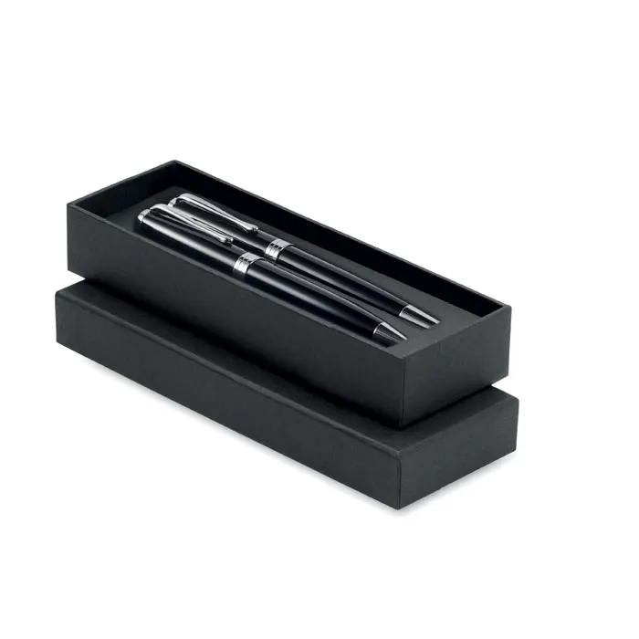 Lyon Set – Ball pen and roller set — Black