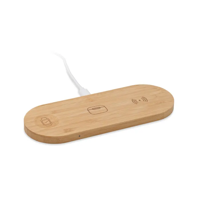 Recpad – 3 in 1 15W wireless charger — Wood