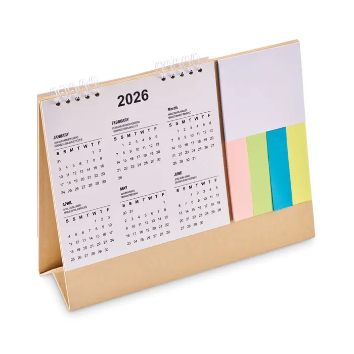 Calendoo – Desk calendar with memo pad — Beige