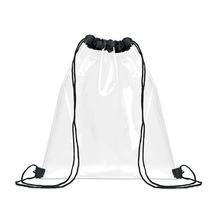 Usee – Transparent drawstring bag — Black