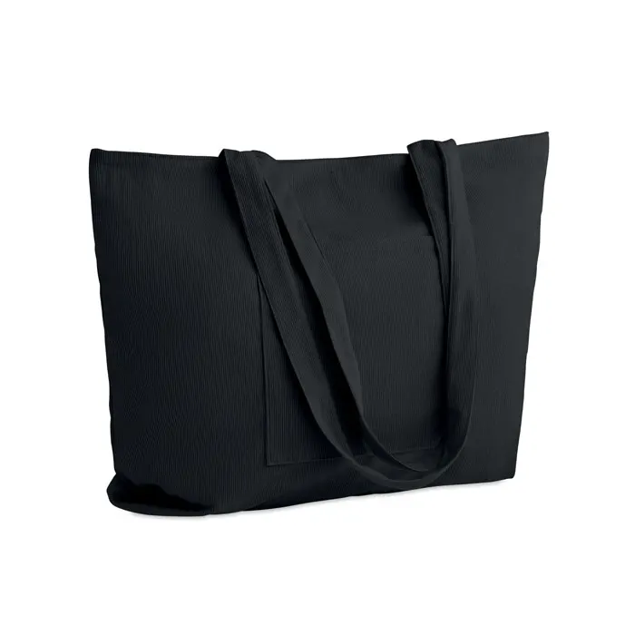 Cordy G – Corduroy large shopping bag — Black