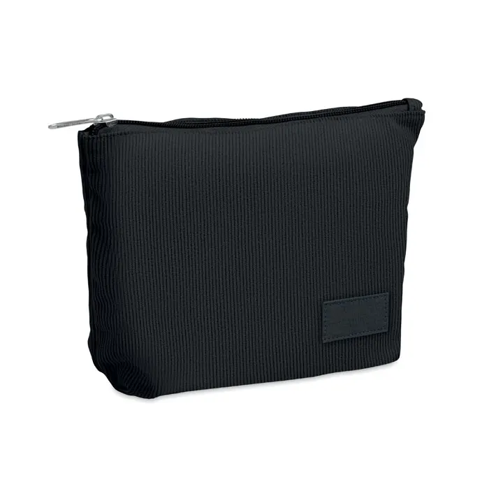 Cordy T – Corduroy cosmetic bag — Black