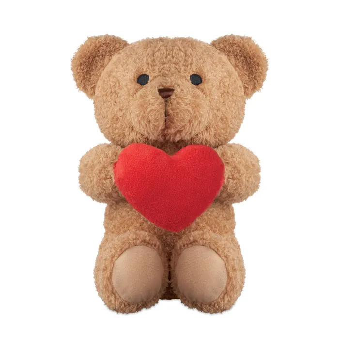Snuggle – Teddy bear with heart 23cm — Red