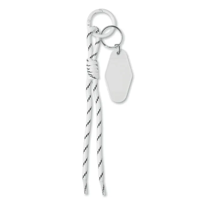 Keybraid – Braided rope with tag keyring — White
