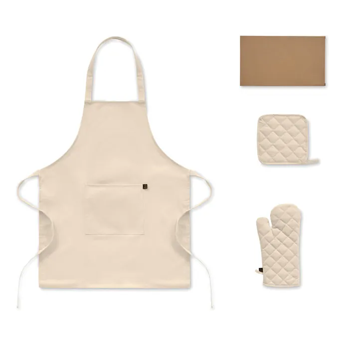 Gala Set – Recycled cotton kitchen set — Beige