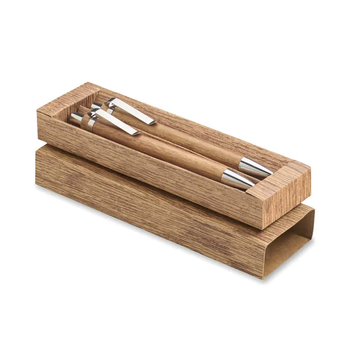 Jakarta Set – Acacia wood pen and pencil set — Wood