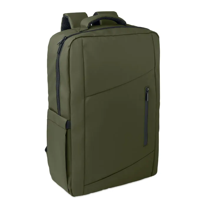 Metro – 15" PU RPET laptop backpack — Army Green