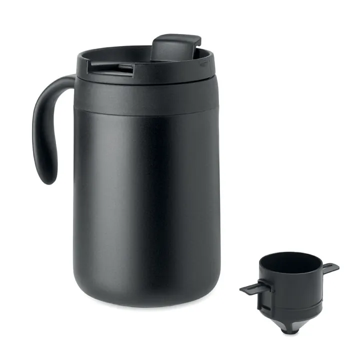 Cafetito – Double wall mug coffee filter — Black