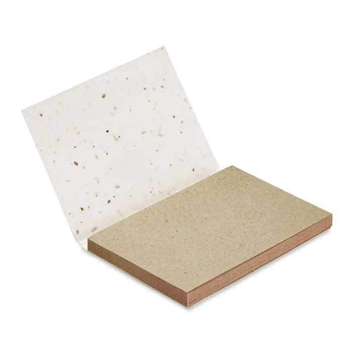 Grow Me – Grass/seed paper memo pad — White