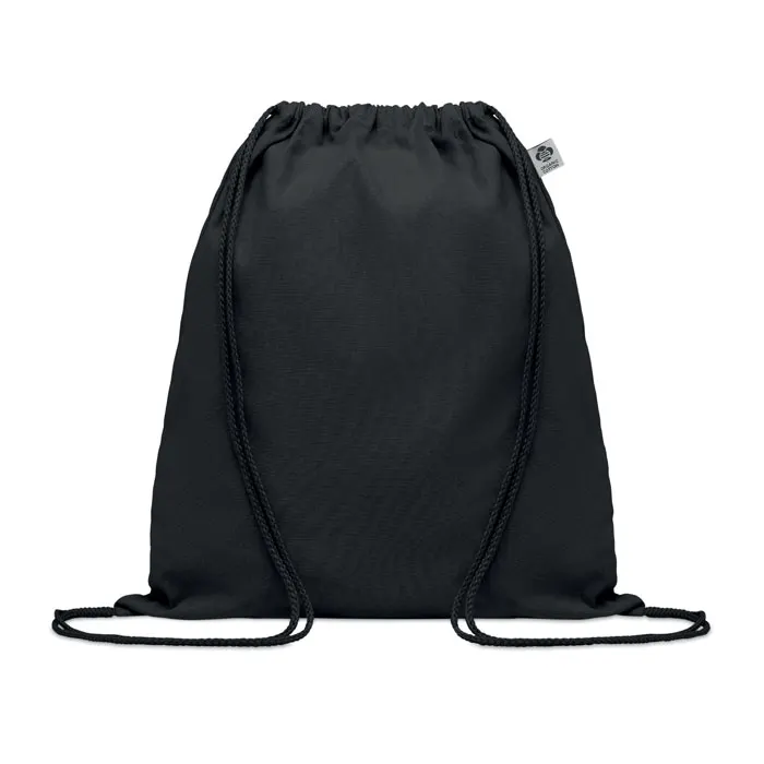Yuki Colour – Organic cotton drawstring bag — Black