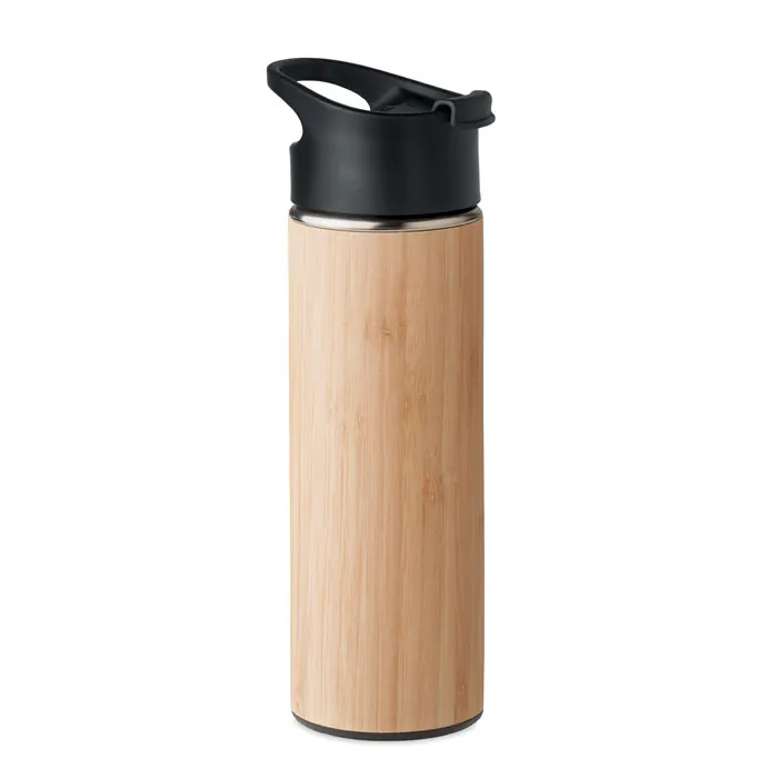 Nanda – Double wall bamboo flask 450ml — Wood