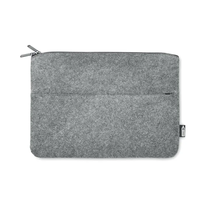 Toplo – RPET felt zipped laptop bag — Grey