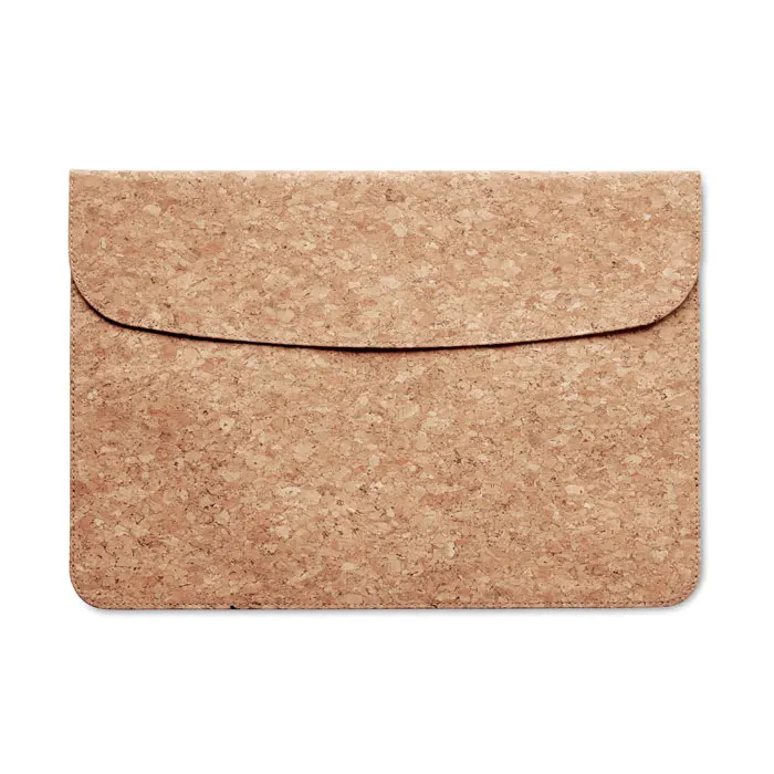 Grace – Cork laptop bag magnetic flap — Beige