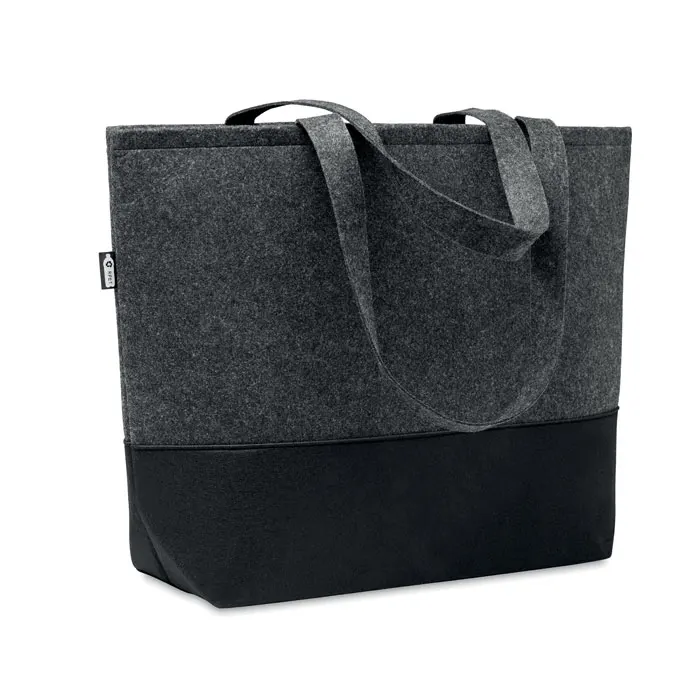 Duo Indico – RPET felt shopping bag — Stone Grey